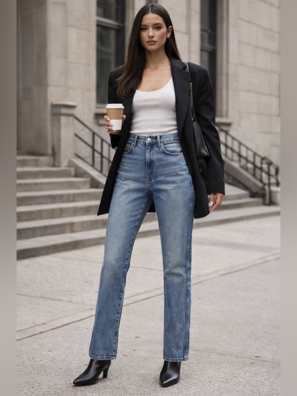 GRLFRND “Sara” Super High-Rise Slim Straight Jeans